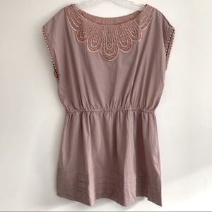 Ranna Gill embroidered boatneck top light mauve, L